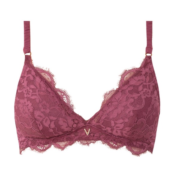 NWT Valery Macarons Lace Triangle Bra Purple / Eggplant (36C) - Picture 1 of 8
